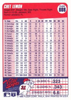 Chet Lemon  baseball card collectible - Main Image 2