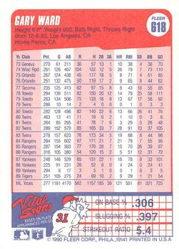 Gary Ward  baseball card collectible - Main Image 2