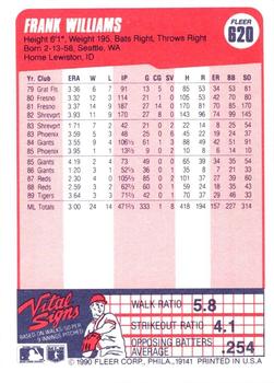 Frank Williams  baseball card collectible - Main Image 2