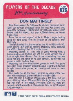 Don Mattingly  baseball card collectible - Main Image 2