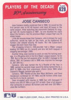 Jose Canseco  baseball card collectible - Main Image 2
