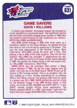 Game Savers (Mark Davis / Mitch Williams)  baseball card collectible - Main Image 2