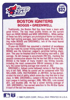 Boston Igniters (Wade Boggs / Mike Greenwell)  baseball card collectible - Main Image 2