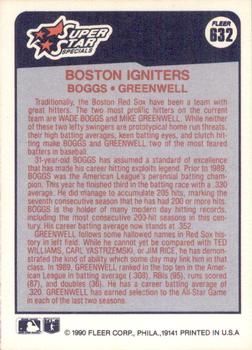 Boston Igniters (Wade Boggs / Mike Greenwell)  baseball card collectible - Main Image 2