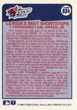 Leagues Best Shortstops (Tony Fernandez / Cal Ripken, Jr.)  baseball card collectible - Main Image 2