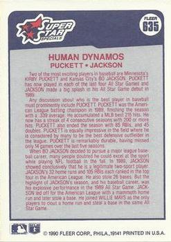 Human Dynamos (Kirby Puckett / Bo Jackson)  baseball card collectible - Main Image 2