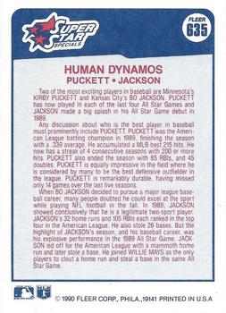Human Dynamos (Kirby Puckett / Bo Jackson)  baseball card collectible - Main Image 2