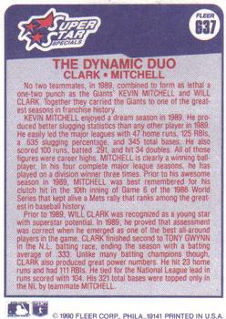 The Dynamic Duo (Will Clark / Kevin Mitchell)  baseball card collectible - Main Image 2
