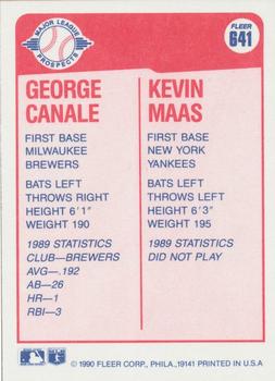 George Canale / Kevin Maas  baseball card collectible - Main Image 2