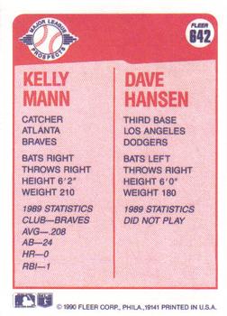 Kelly Mann / Dave Hansen  baseball card collectible - Main Image 2