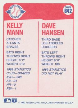 Kelly Mann / Dave Hansen  baseball card collectible - Main Image 2