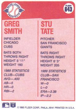Greg Smith / Stu Tate  baseball card collectible - Main Image 2