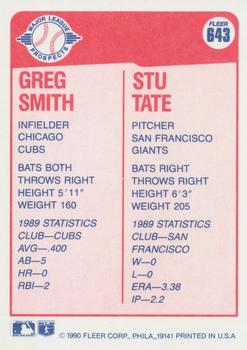 Greg Smith / Stu Tate  baseball card collectible - Main Image 2