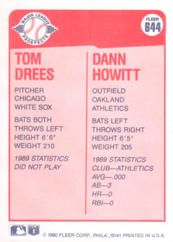 Tom Drees / Dann Howitt  baseball card collectible - Main Image 2