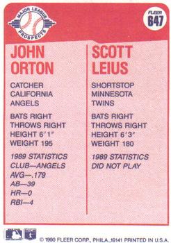 John Orton / Scott Leius  baseball card collectible - Main Image 2