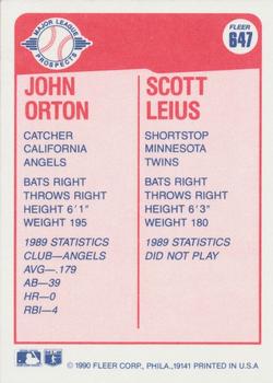 John Orton / Scott Leius  baseball card collectible - Main Image 2
