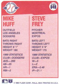 Mike Huff / Steve Frey  baseball card collectible - Main Image 2