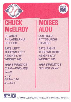 Chuck McElroy / Moises Alou  baseball card collectible - Main Image 2