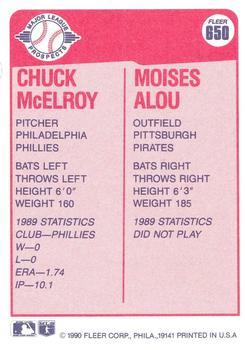 Chuck McElroy / Moises Alou  baseball card collectible - Main Image 2
