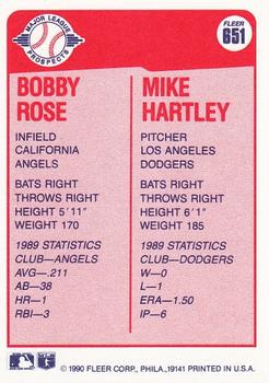 Bobby Rose / Mike Hartley  baseball card collectible - Main Image 2