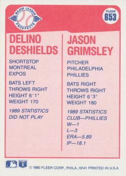 Delino DeShields / Jason Grimsley  baseball card collectible - Main Image 2