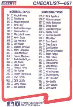 Checklist: Rangers / Brewers / Expos / Twins  baseball card collectible - Main Image 2