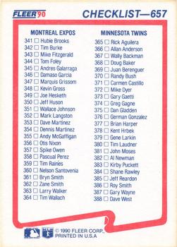 Checklist: Rangers / Brewers / Expos / Twins  baseball card collectible - Main Image 2