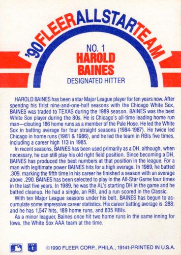 Harold Baines  baseball card collectible - Main Image 2