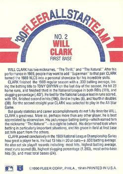 Will Clark  baseball card collectible - Main Image 2