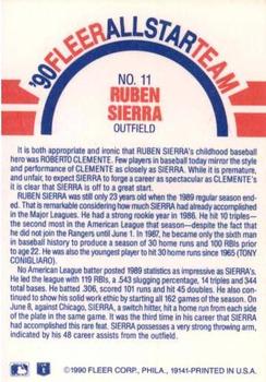Ruben Sierra  baseball card collectible - Main Image 2