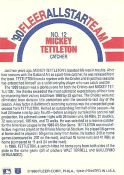 Mickey Tettleton  baseball card collectible - Main Image 2