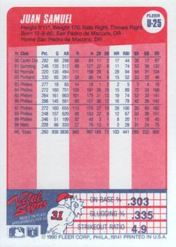 Juan Samuel  baseball card collectible - Main Image 2