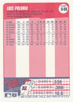Luis Polonia  baseball card collectible - Main Image 2
