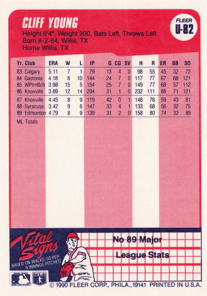 Cliff Young  baseball card collectible - Main Image 2