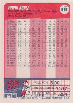 Edwin Nunez  baseball card collectible - Main Image 2