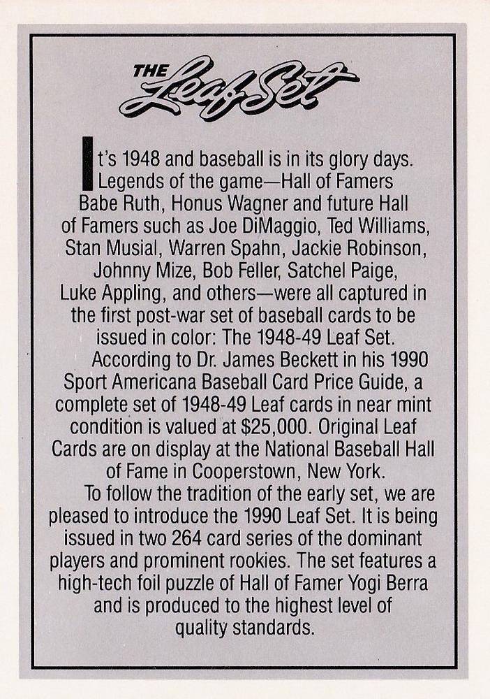 The Leaf Set  baseball card collectible - Main Image 2