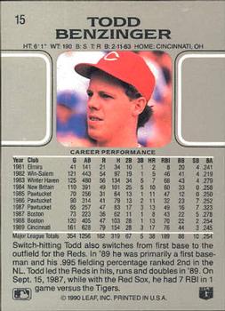 Todd Benzinger  baseball card collectible - Main Image 2