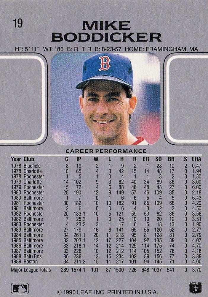 Mike Boddicker  baseball card collectible - Main Image 2