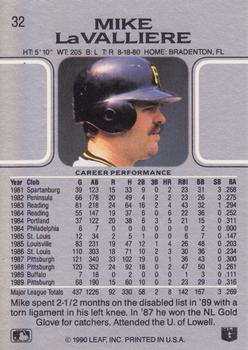 Mike LaValliere  baseball card collectible - Main Image 2