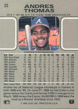 Andres Thomas  baseball card collectible - Main Image 2