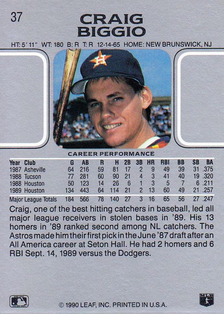 Craig Biggio  baseball card collectible - Main Image 2