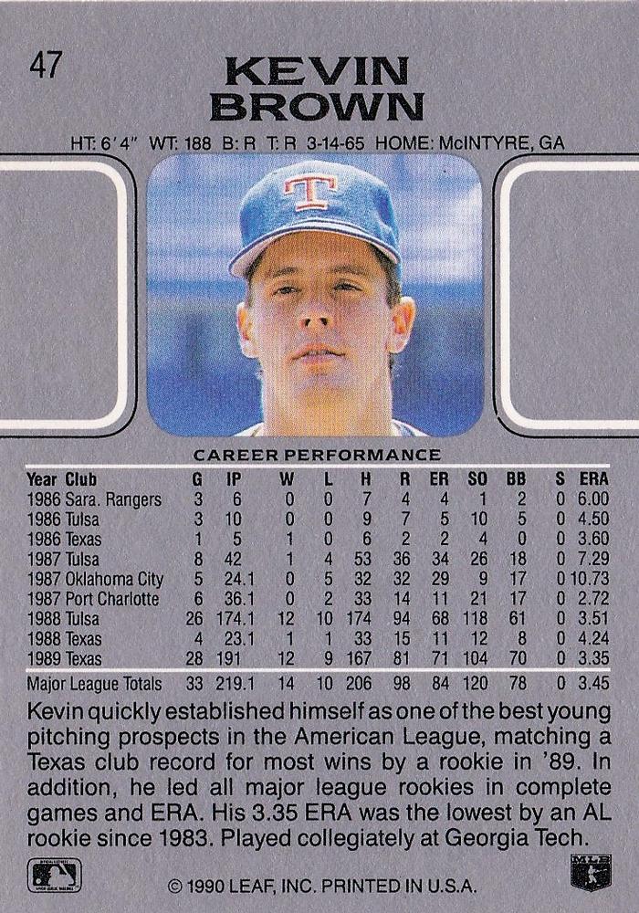 Kevin Brown  baseball card collectible - Main Image 2