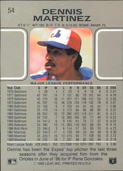 Dennis Martinez  baseball card collectible - Main Image 2