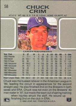 Chuck Crim  baseball card collectible - Main Image 2