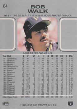 Bob Walk  baseball card collectible - Main Image 2