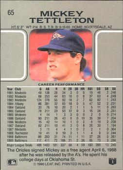 Mickey Tettleton  baseball card collectible - Main Image 2