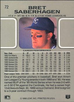 Bret Saberhagen  baseball card collectible - Main Image 2