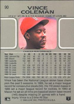 Vince Coleman  baseball card collectible - Main Image 2