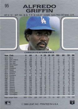 Alfredo Griffin  baseball card collectible - Main Image 2