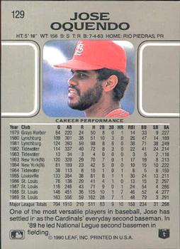 Jose Oquendo  baseball card collectible - Main Image 2